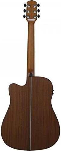 Parte traseira do violão elétrico Giannini GF1D mostrando o acabamento em madeira marrom escuro com faixa central clara.