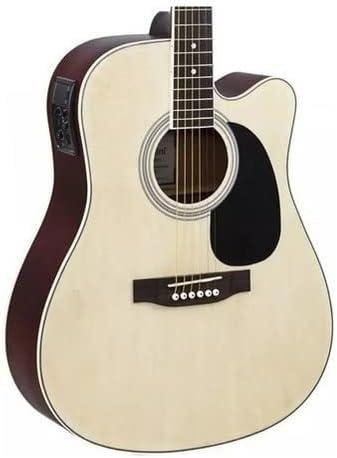 Detalhe frontal do violão elétrico Giannini Gdc-1 Ceq Ns com controles embutidos