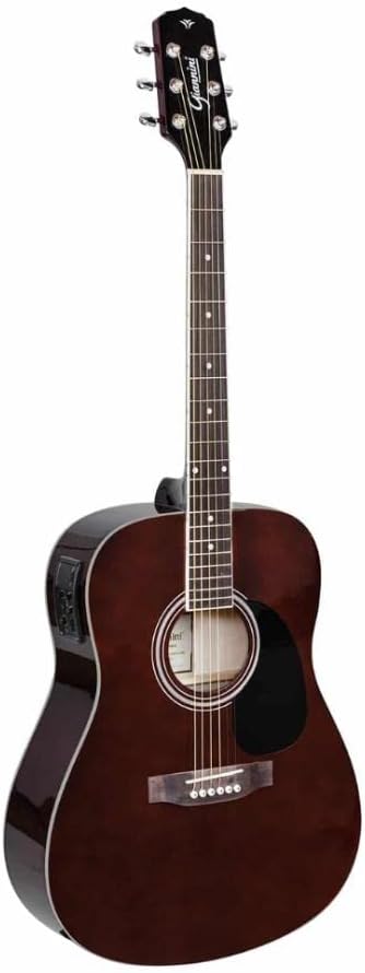 Violão eletroacústico Giannini GD-1 EQ TWD na cor Darkwine, exibido de frente com acabamento verniz brilhante.