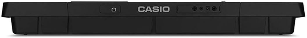Parte traseira do teclado Casio CT-X700 mostrando conexões e entradas