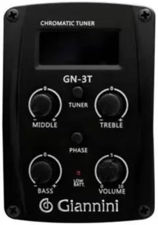 Controlador eletrônico do violão Giannini GN-3T com equalizador e afinador embutido