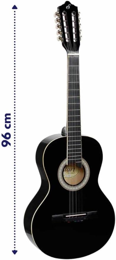 Viola Caipira Giannini VS-14BK preta com verniz brilhante, altura total do instrumento 96 cm