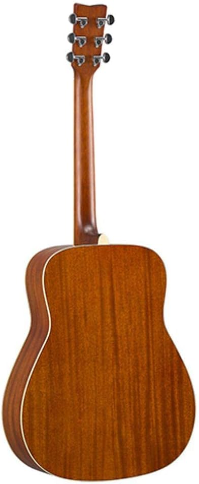 Imagem do violão Yamaha FG-TA Transacústico, mostrando a parte traseira do corpo e o braço