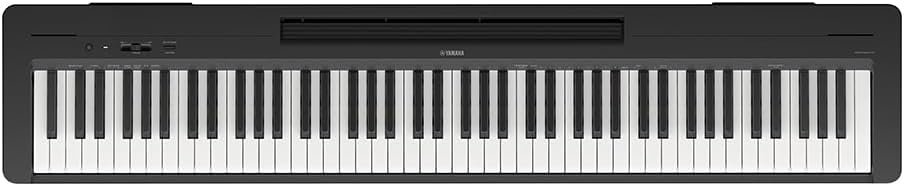 Piano digital Yamaha P-145B com 88 teclas sensitivas em acabamento preto fosco