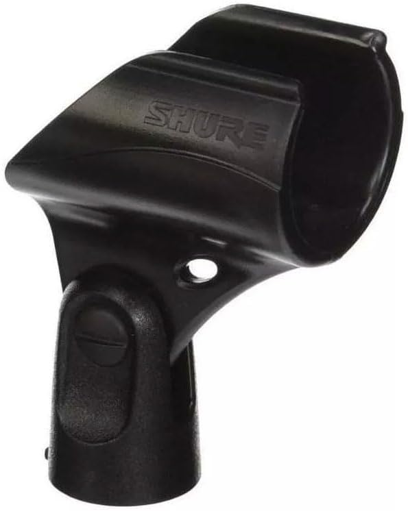 Suporte para microfone sem fio Shure WA371 em preto fosco, feito de plástico resistente com design ergonômico