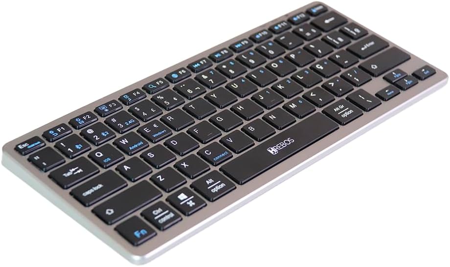 Teclado Hrebos destacando design compacto e teclas ergonômicas