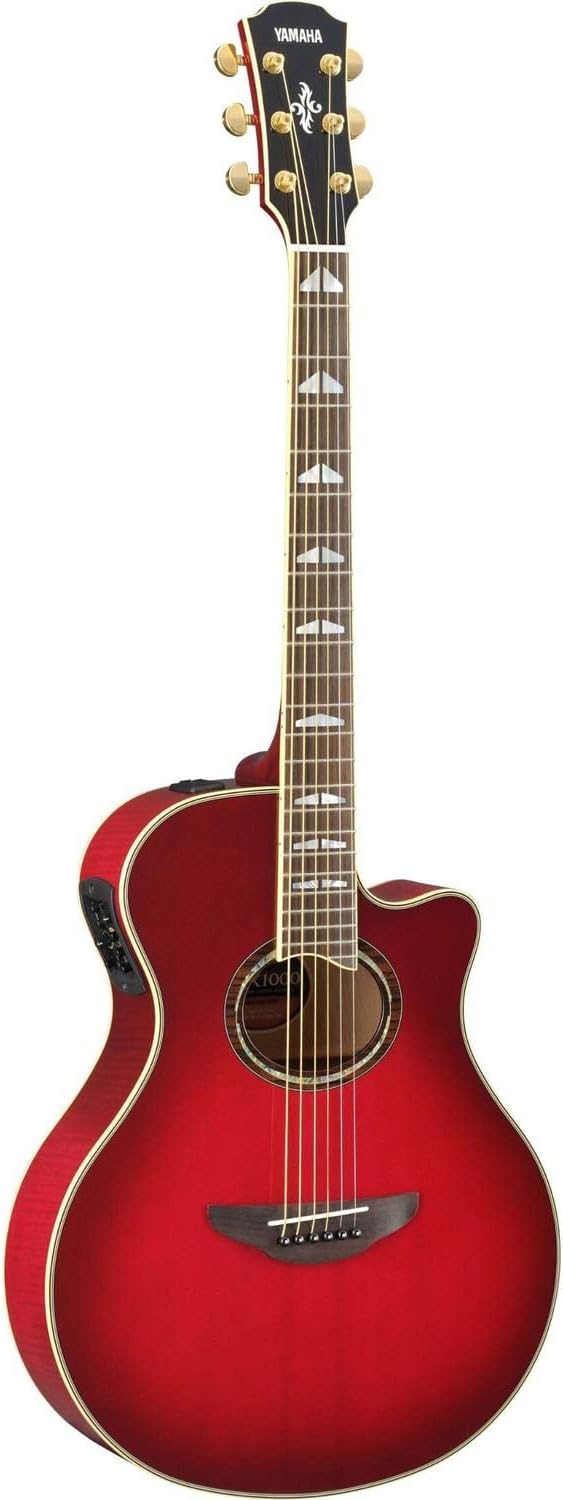 Violão Yamaha APX1000 CR em vermelho cereja com acabamento brilhante