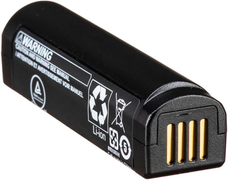 Detalhe lateral da bateria recarregável Shure SB902 mostrando advertências e símbolos