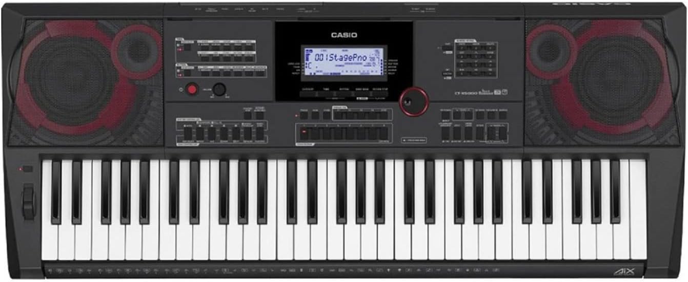 Detalhe do teclado Casio CT-X5000 mostrando painel e teclas