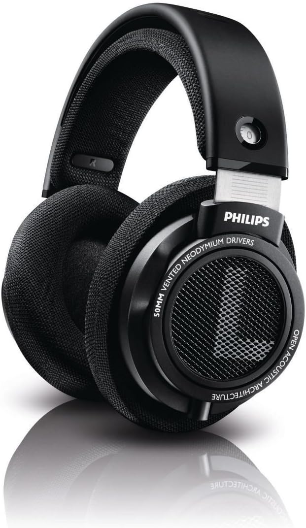 Fone de ouvido Philips SHP9500/00, design aberto com drivers de neodímio de 50mm ventilados