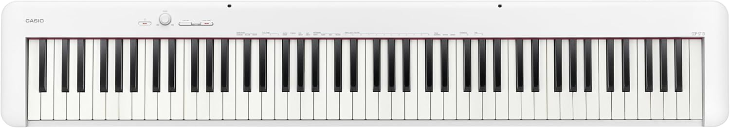 Piano digital Casio Casiotone CDP-S110 branco com 88 teclas e painel superior com controles