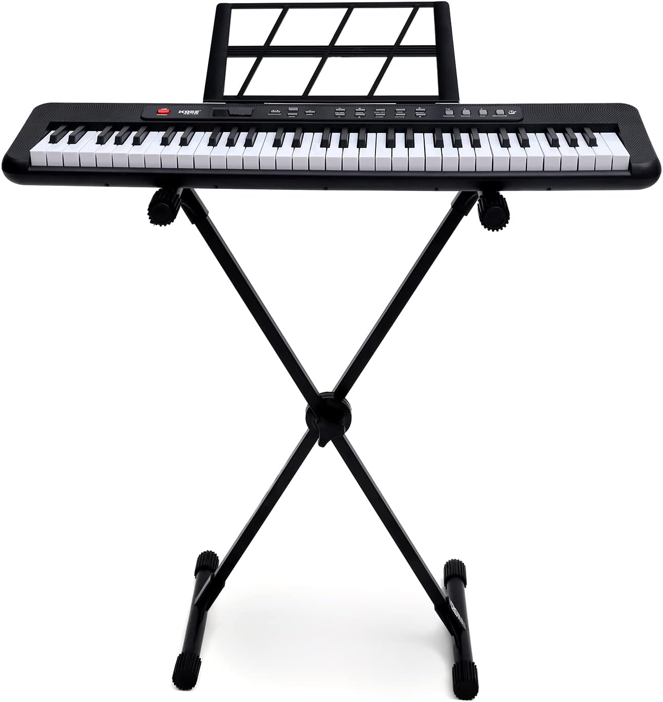 Teclado musical Kobe KB-150 preto com 61 teclas e suporte em X ajustável