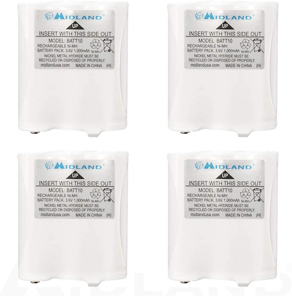 Pack de 4 baterias recarregáveis brancas Midland modelo BATT10