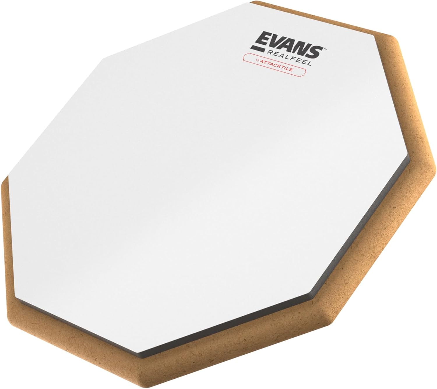 Pad de prática para bateria Evans RealFeel Attacktile octogonal com revestimento UV