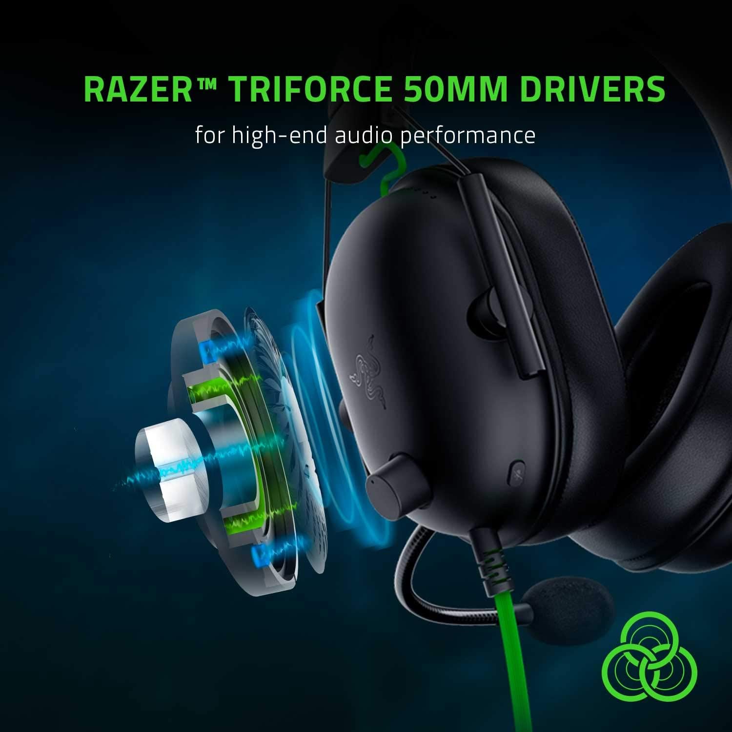 Drivers Razer TriForce 50 mm para alta fidelidade sonora