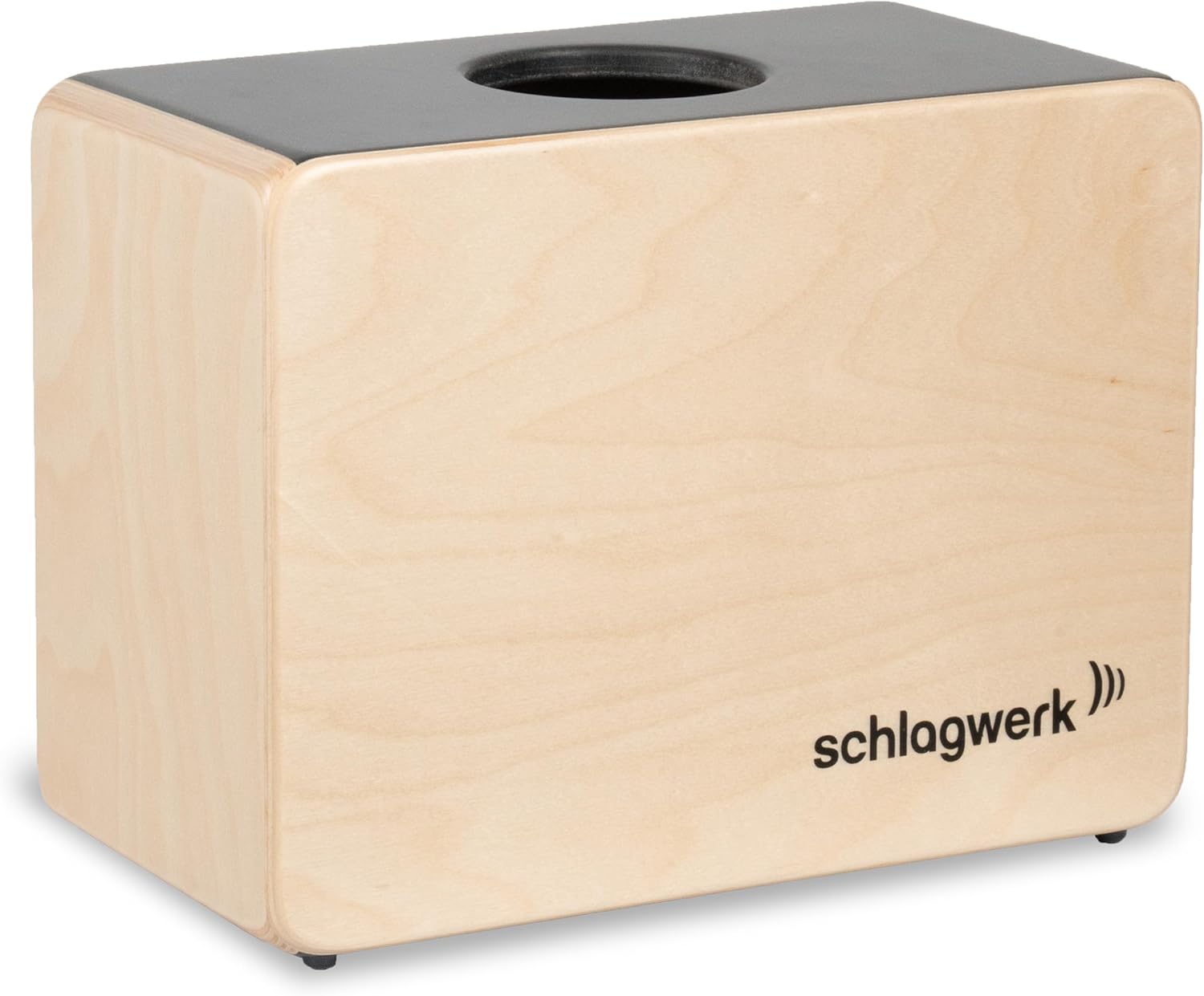 Cajon compacto Schlagwerk DC300 Cajonito em madeira natural com tampo preto fosco