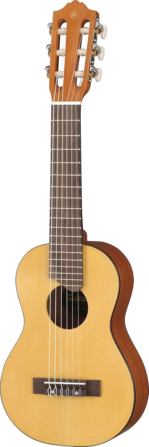 Imagem do guitalele Yamaha GL-1 com acabamento natural e cordas de nylon