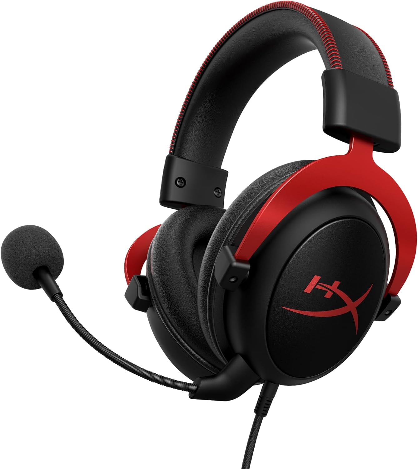 Headset gamer HyperX Cloud II KHX-HSPC-RD com microfone destacável, preto com detalhes vermelhos metálicos