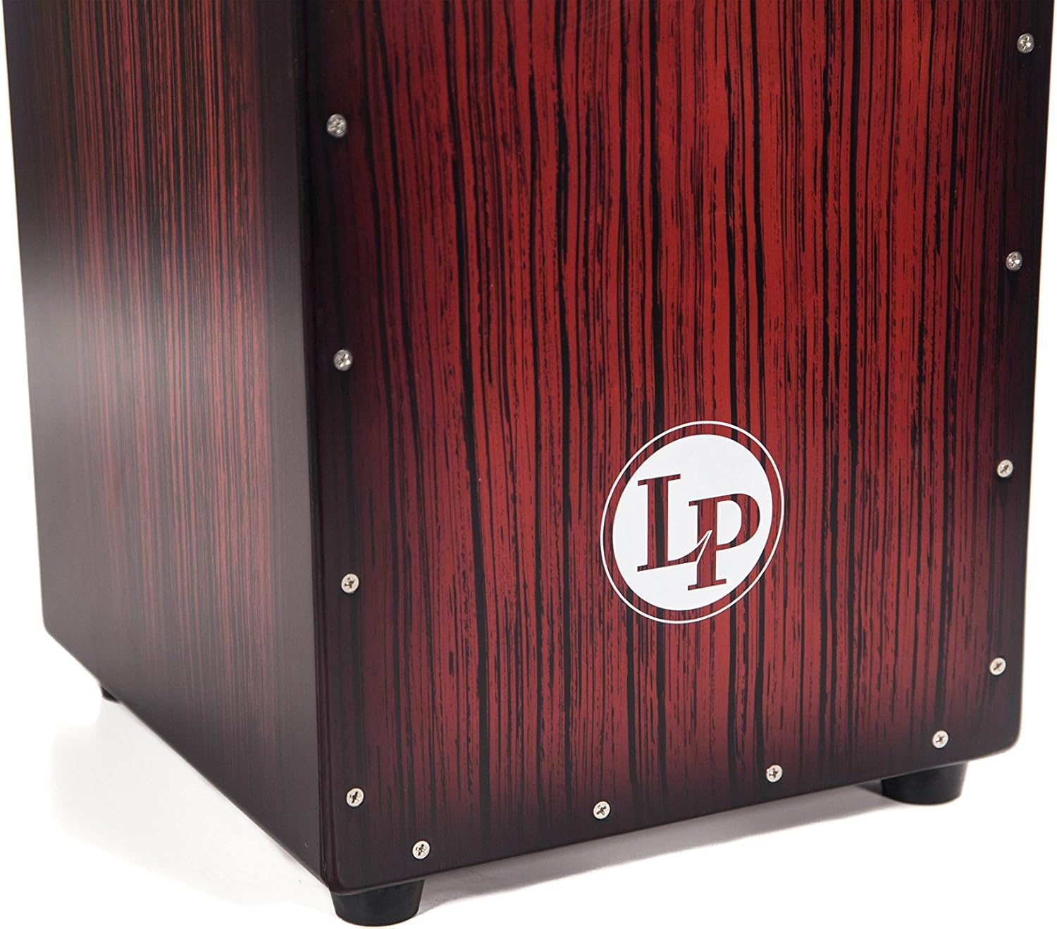 Close lateral e frontal do cajon LP Aspire Accents mostrando acabamento e pés de borracha