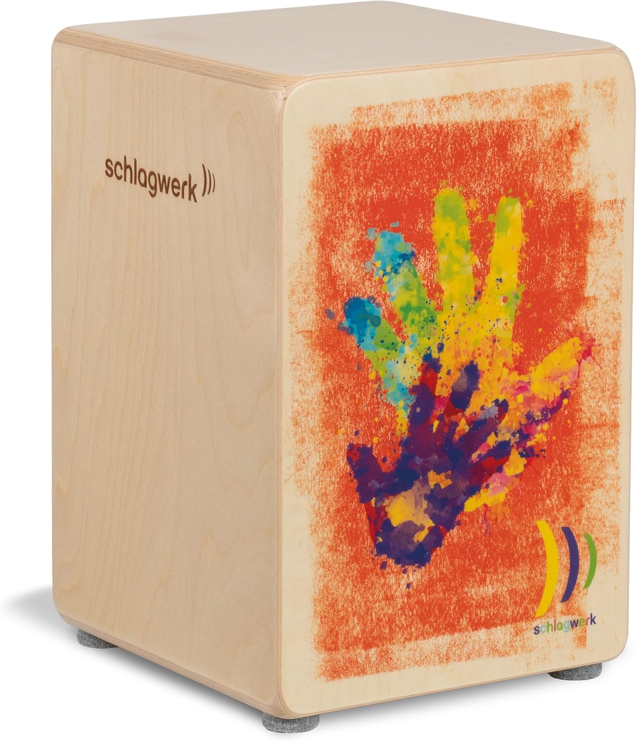 Cajon infantil Schlagwerk CP402 com design colorido e vibrante para crianças