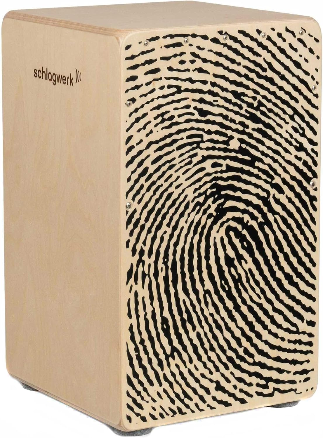 Cajón Schlagwerk CP107 X-One com acabamento em madeira clara e logo lateral