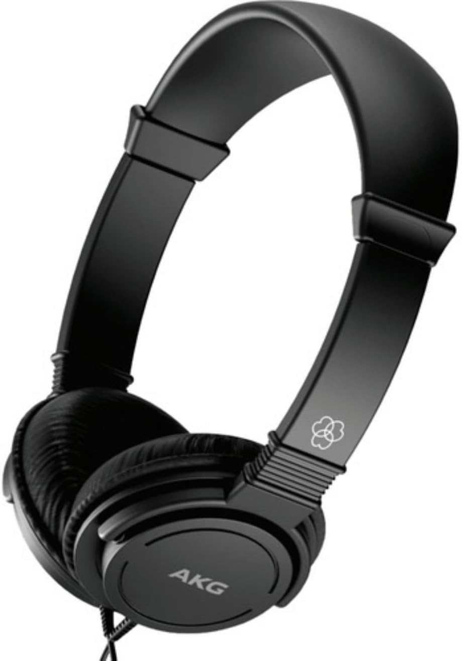 Fone de ouvido AKG K21 preto, formato on-ear com almofadas acolchoadas em couro sintético.