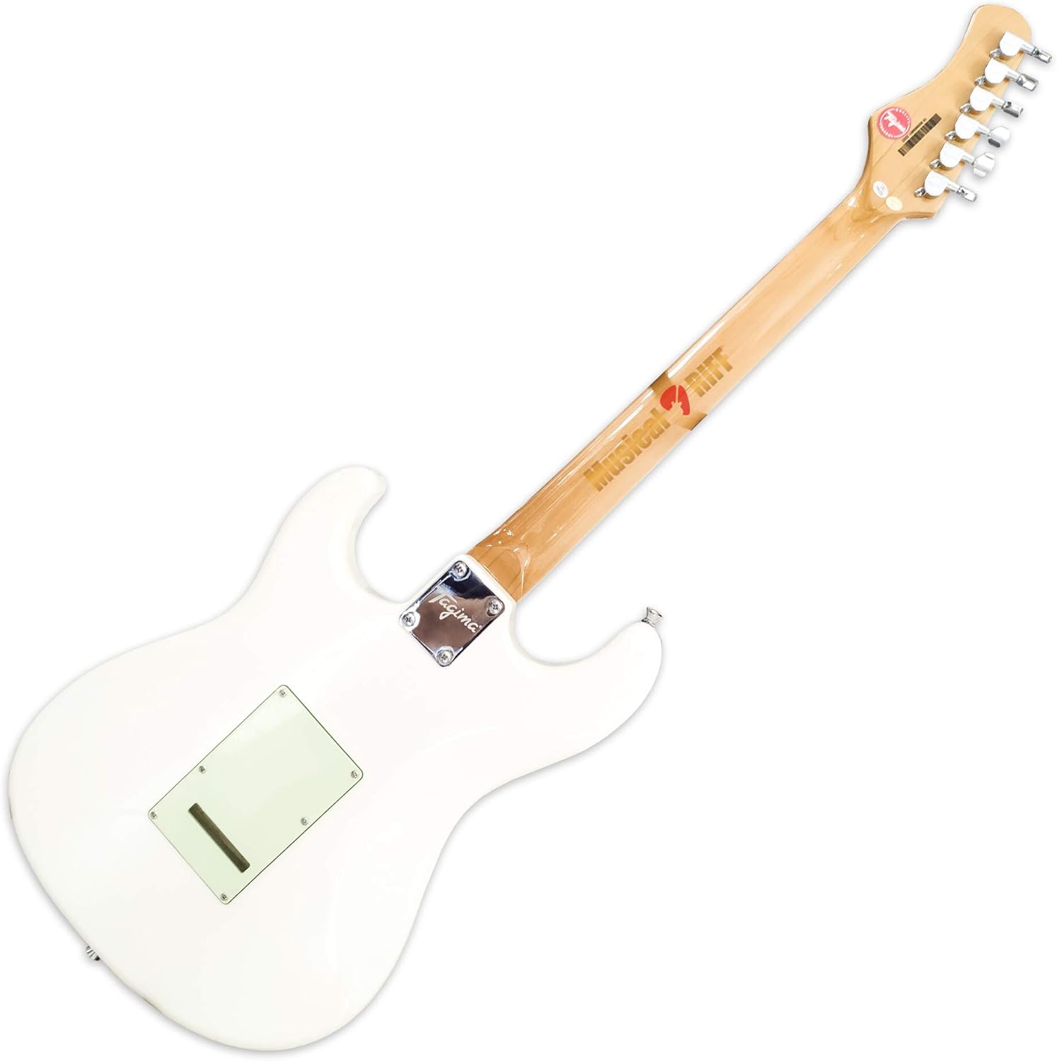 Imagem traseira da guitarra Tagima TG-530 Stratocaster Olympic White mostrando o corpo e braço